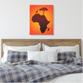 Afrikanische Safari Karte - Canvas Print Leinwanddruck (Insitu (Schlafzimmer))