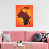 Afrikanische Safari Karte - Canvas Print Leinwanddruck (Insitu (Wohnzimmer))