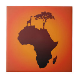 Afrikanische Safari-Karte - Fliese