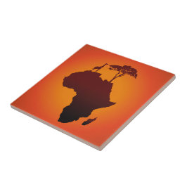 Afrikanische Safari-Karte - Fliese