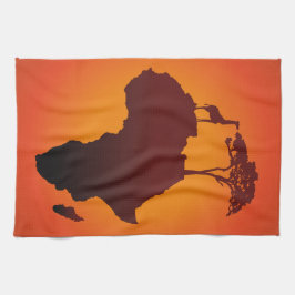 Afrikanische Safari-Karte - Geschirrtuch