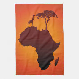 Afrikanische Safari-Karte - Geschirrtuch