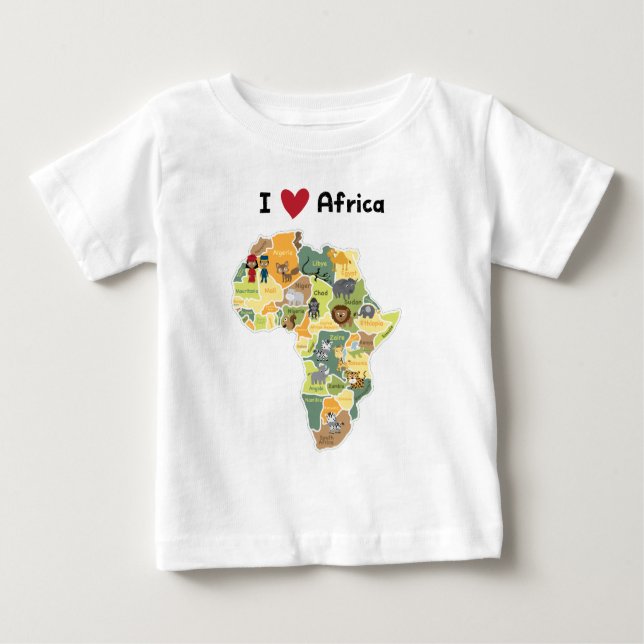 Afrikanische Safari-Karte - i-Herz Afrika - Shirt (Vorderseite)