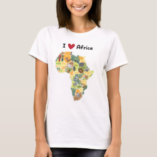 Afrikanische Safari-Karte - i-Herz Afrika - Shirt