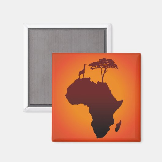 Afrikanische Safari Karte - Magnet (Vorderseite/Rückseite)