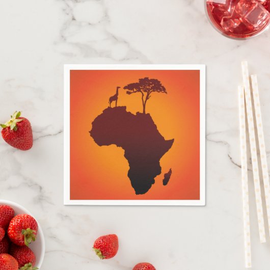 Afrikanische Safari-Karte - Paper Napkin Serviette (Beispiel)