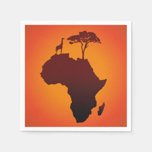 Afrikanische Safari-Karte - Paper Napkin Serviette (Vorderseite)