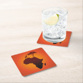 Afrikanische Safari-Karte - PapierUntersetzer Rechteckiger Pappuntersetzer (Vor Ort)