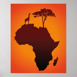 Afrikanische Safari Karte - Poster Print