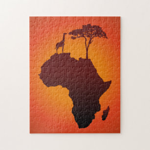 Afrikanische Safari-Karte - Puzzlespiel Puzzle