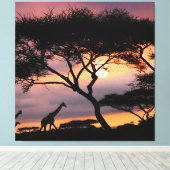 Afrikanische Safari Landschaft bei Sunset Canvas P Leinwanddruck (Insitu (Holzboden))