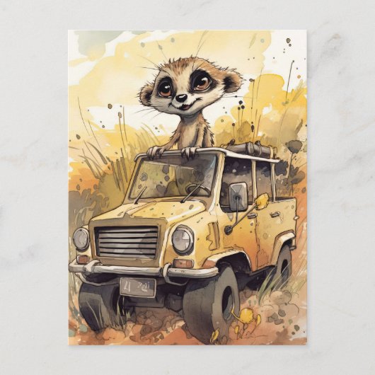 Afrikanische Safari Meerkat Postcard Postkarte (Vorderseite)