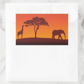 Afrikanische Safari-Silhouette - Aufkleber (Tasche)