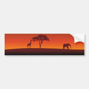 Afrikanische Safari-Silhouette - Autoaufkleber