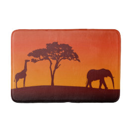 Afrikanische Safari-Silhouette - Bad-Matte Badematte