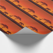Afrikanische Safari-Silhouette - Geschenkpapier (Ecke)
