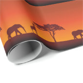 Afrikanische Safari-Silhouette - Geschenkpapier (Rolleneckpunkt)