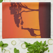 Afrikanische Safari-Silhouette - Küchen-Tuch Handtuch (Gefaltet)