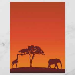 Afrikanische Safari-Silhouette - Letterhead