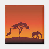 Afrikanische Safari-Silhouette - Magnet (Vorne)