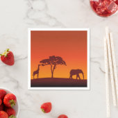 Afrikanische Safari-Silhouette - Paper Napkin Serviette (Beispiel)