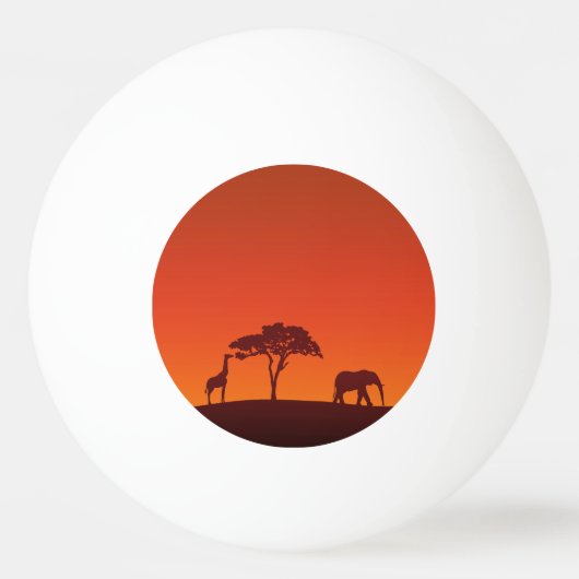 Afrikanische Safari-Silhouette - Ping Pong Ball Tischtennisball (Rückseite)
