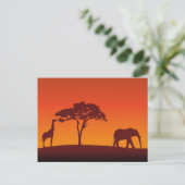 Afrikanische Safari-Silhouette - Postkarte (Stehend Vorderseite)