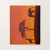 Afrikanische Safari-Silhouette - Puzzlespiel Puzzle (Vertikal)