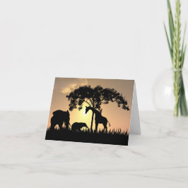 Afrikanische Safari-Sonnenuntergangskarte Karte