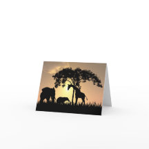 Afrikanische Safari-Sonnenuntergangskarte