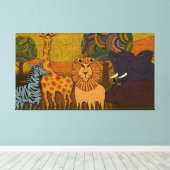 Afrikanische Safari| Wildtiere|Texturierte Kinderz Leinwanddruck (Insitu (Holzboden))