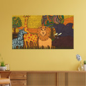 Afrikanische Safari| Wildtiere|Texturierte Kinderz Leinwanddruck (Insitu (Wohnzimmer))