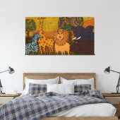 Afrikanische Safari| Wildtiere|Texturierte Kinderz Leinwanddruck (Insitu (Schlafzimmer))