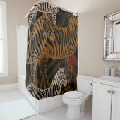 Afrikanische Safari: Zebra Vintag Design Duschvorhang (Beispiel)