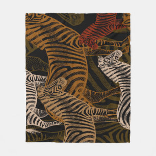 Afrikanische Safari: Zebra Vintag Design Fleecedecke