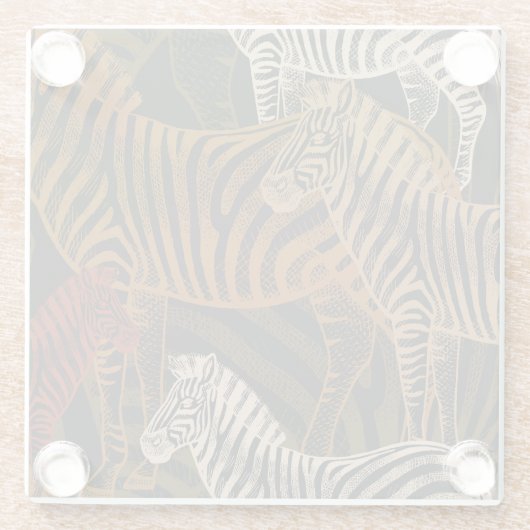 Afrikanische Safari: Zebra Vintag Design Glasuntersetzer (Rückseite)