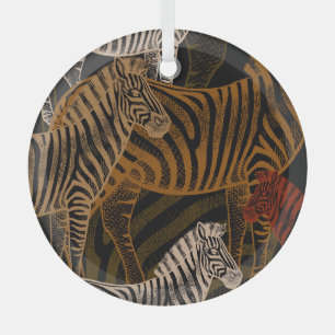 Afrikanische Safari: Zebra Vintag Design Ornament Aus Glas