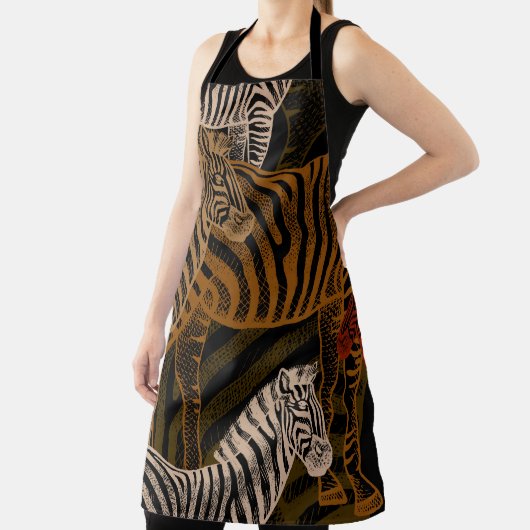 Afrikanische Safari: Zebra Vintag Design Schürze (InSitu)