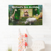 Afrikanische Safaritiere Waldzoo Geburtstagsfeier Banner (Insitu)