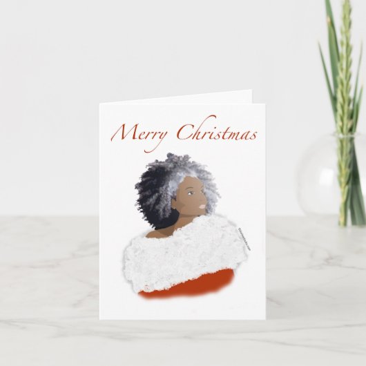 Afrikanische Santa Lady Weihnachtskarte Karte (Vorderseite)