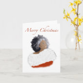 Afrikanische Santa Lady Weihnachtskarte Karte (Gelbe Blume)