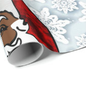 afrikanische Santa-Schneeflocken Geschenkpapier (Rolleneckpunkt)