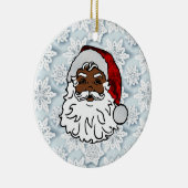 afrikanische Santa-Schneeflocken Keramik Ornament (Rechts)