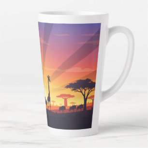 Afrikanische Savannen-Wildlife-Sonnenuntergangs-Sz Milchtasse