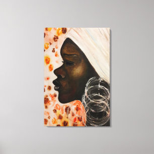 Afrikanische Schönheit - Aquarellmalerei Leinwanddruck