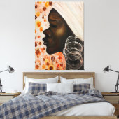 Afrikanische Schönheit - Aquarellmalerei Leinwanddruck (Insitu (Schlafzimmer))