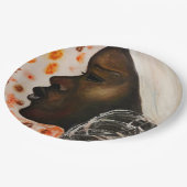 Afrikanische Schönheit - Aquarellmalerei Pappteller (Schrägansicht)