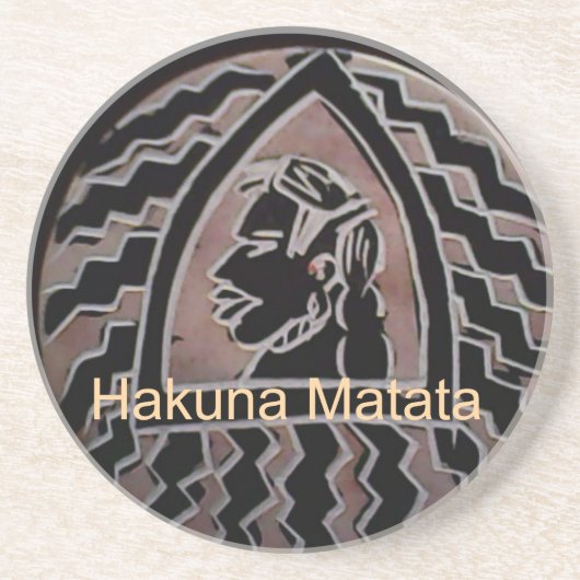 Afrikanische Schönheit: Bongo Maasai Portrait Trib Sandstein Untersetzer (Vorne)