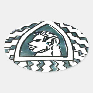 Afrikanische Schönheit Bongo Maasai Porträt Stamme Ovaler Aufkleber