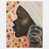 afrikanische Schönheitsfrau Fleece Blanket Malerei (Vorderseite)